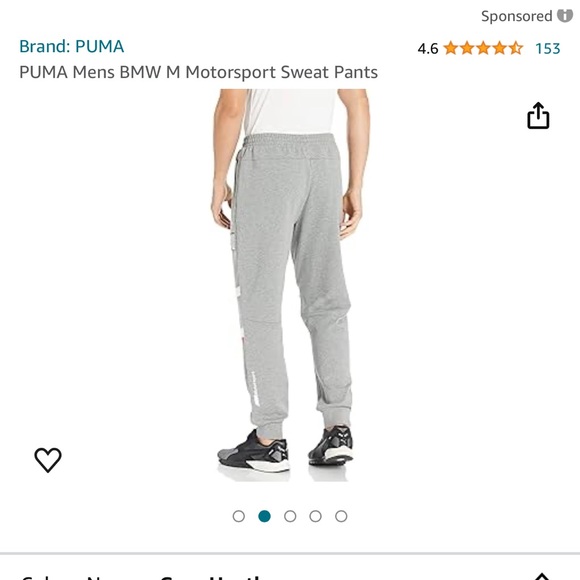 PUMA Mens BMW M Motorsport Sweat Pants Grey - Picture 5 of 7